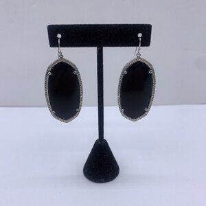 Kendra Scott Black Oval Drop Earrings